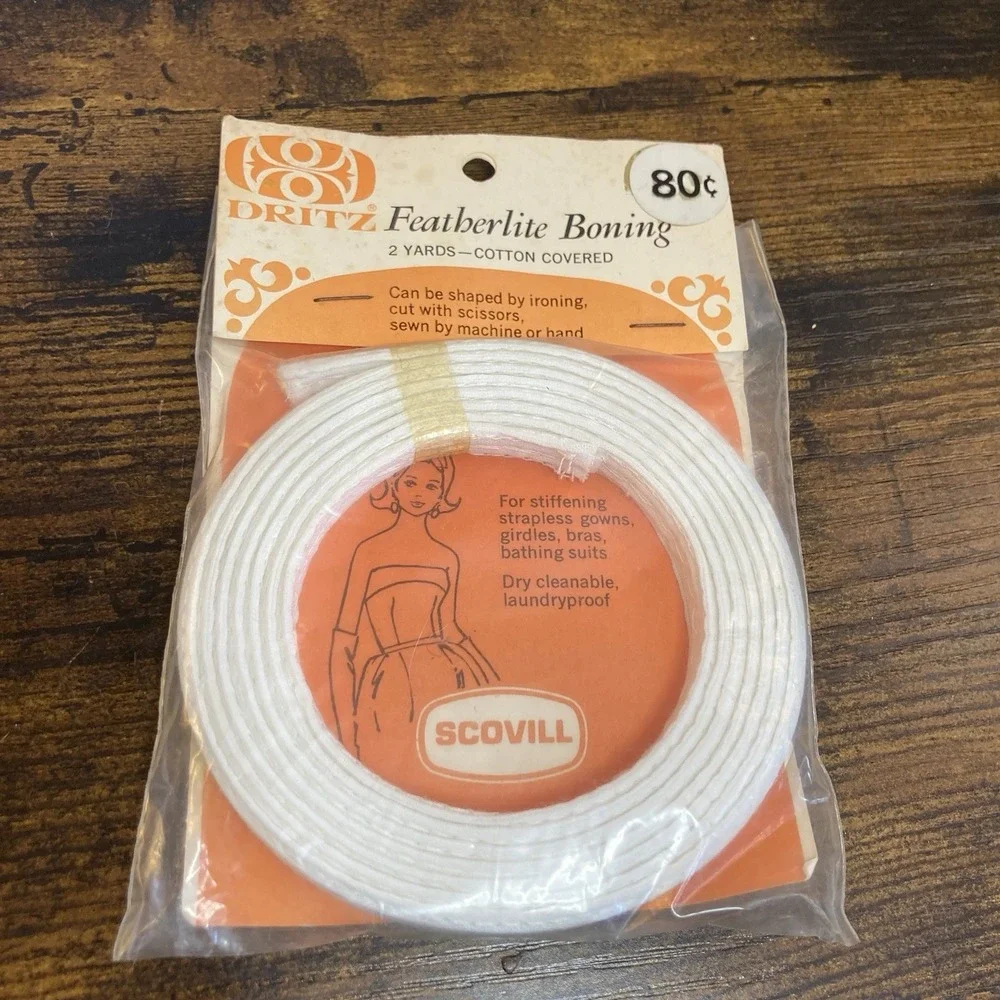 Vintage Dritz Featherlite Boning Cotton Cover 2 yd/1.8m
